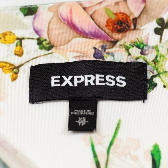 EXPRESS Floral Pencil Midi Skirt Bodycon Scuba Jersey Office Siren Feminine XS - Picture 5 of 6